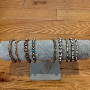 Elegant Gold and Silver Beaded Bracelet Set